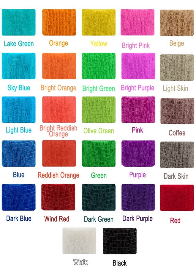 BQTQ 108 Rolls Self Adhesive Bandage 2 Inch Colored Self Stick Athletic Wrap Tape Self Adherent Stretch Bandages for Wrist Ankle Swelling Sprains (Rich Color) - Image 3